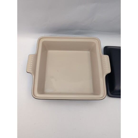 Le Creuset Square Stoneware Casserole with Lid Blue 15-29 9x9x2.5 - Picture 3 of 7